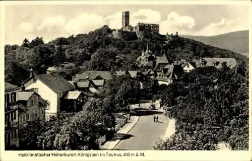 Ak Königstein im Taunus, Teilansicht, Burg Königstein