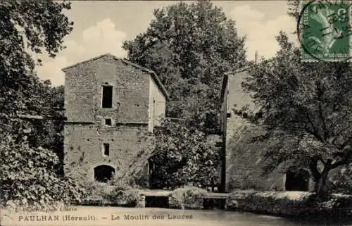 Ak Paulhan Hérault, Moulin des Laures