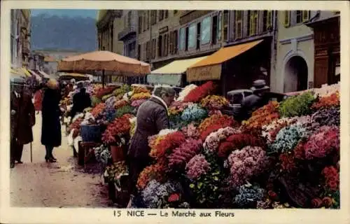 Ak Nice Nizza Alpes Maritimes, Blumenmarkt