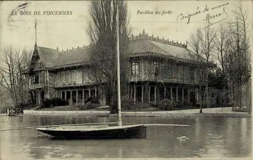 Ak Paris XII Bois de Vincennes, Pavillon des forets