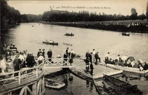 Ak Nogent sur Marne Val de Marne, Am Ufer der Marne