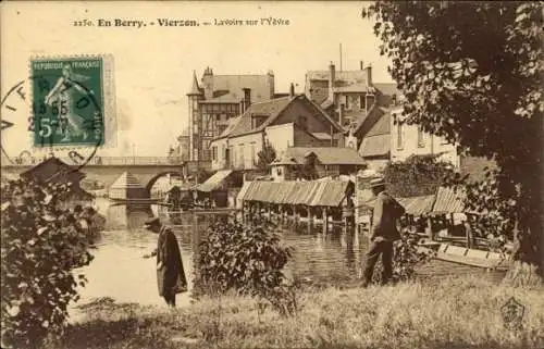 Ak Vierzon Cher, En Berry, Lavoirs sur l'Yevre