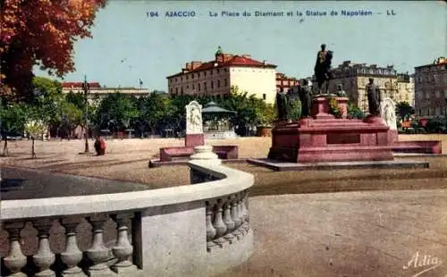 Ak Ajaccio Corse du Sud, Place du Diamant, Statue de Napoleon