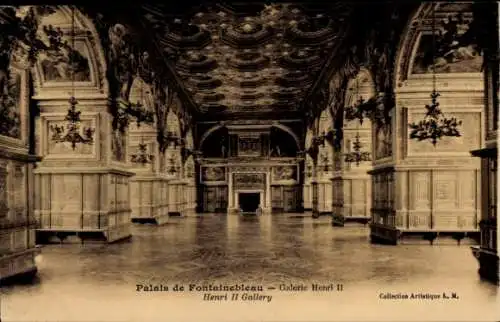 Ak Fontainebleau Seine et Marne, Palast, Galerie Henri II