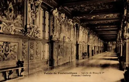 Ak Fontainebleau Seine et Marne, Palast, Galerie von Francois I.