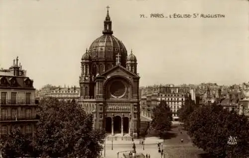 Ak Paris, Lot à l'église St. Augustin, Entrée