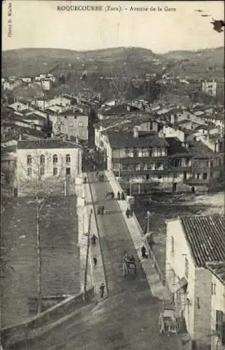 Ak Roquecourbe Tarn, Avenue de la Gare