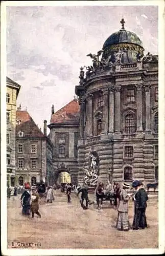 Künstler Ak Graner, E., Wien, bei der Burg, Michaelerplatz