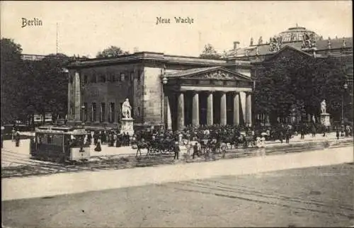 Ak Berlin Mitte, Neue Wache, Straßenbahn