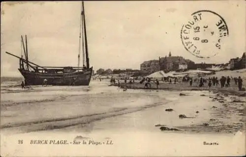 Ak Berck Plage Pas de Calais, Strand