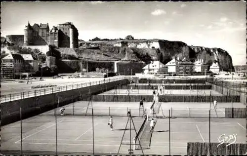 Ak Dieppe Seine-Maritime, Tennis, Schloss