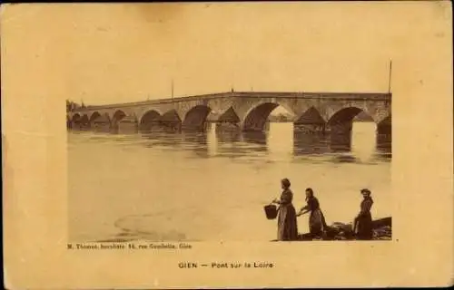 Ak Gien-Loiret, Brücke über die Loire