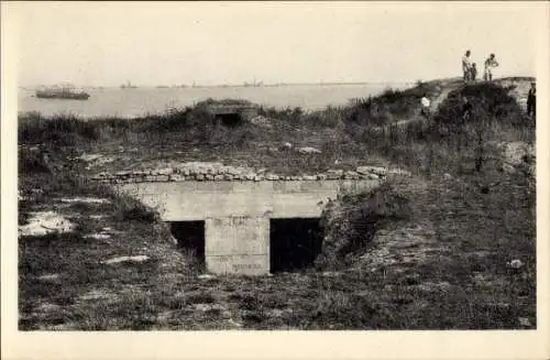 Ak Asnelles sur Mer Calvados, Blockhaus de la Falaise de Saint Come de Fresne