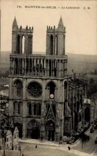 Ak Mantes la Jolie Yvelines, Kathedrale