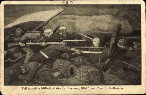 Künstler Ak Dettmann, L., Mittelbild des Triptychon 1864