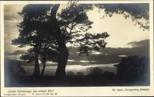 Ak Ernste Stimmungen aus ernster Zeit, I WK, Fotograf Dr. Sauer, Zwingenberg