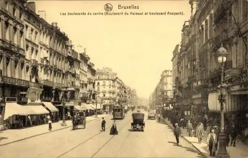 Ak Brüssel Belgien, Boulevard du Mainaut und Boulevard Anspach