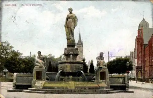 Ak Koblenz am Rhein, Barbara Denkmal