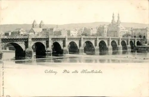 Ak Koblenz am Rhein, Moselbrücke