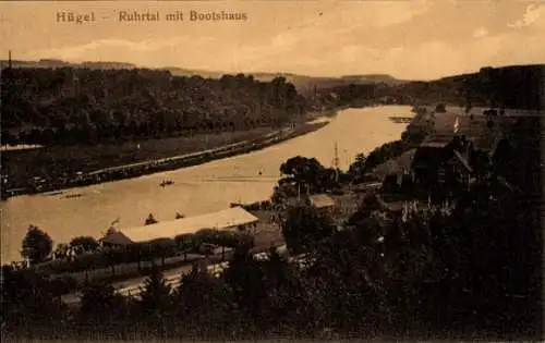 Ak Bredeney Essen im Ruhrgebiet, Hügel, Ruhrtal, Bootshaus