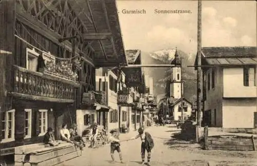 Ak Garmisch Partenkirchen in Oberbayern, Sonnenstraße