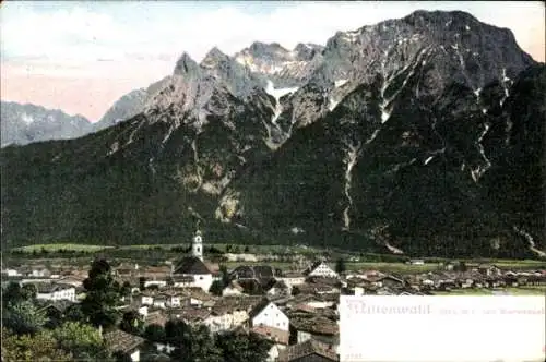 Ak Mittenwald in Oberbayern, Gesamtansicht