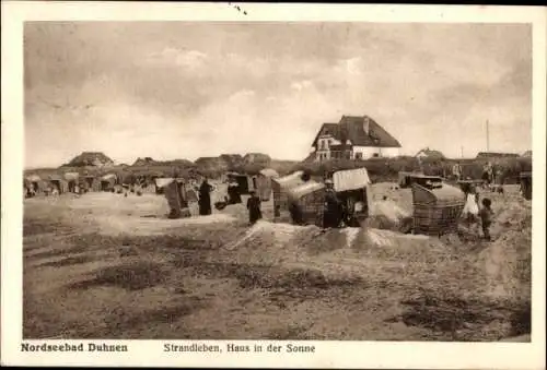 Ak Duhnen Cuxhaven in Niedersachsen, Strandleben, Haus in der Sonne