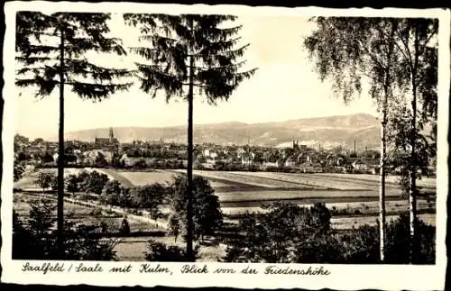 Ak Saalfeld an der Saale Thüringen, Kulm, Blick von der Friedenshöhe