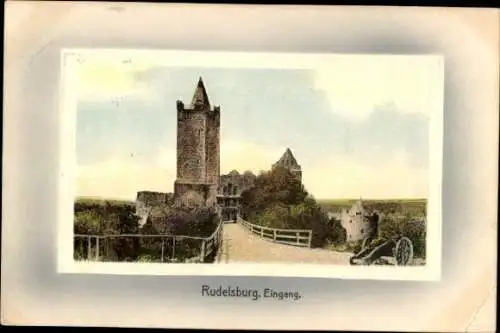 Ak Bad Kösen Naumburg an der Saale, Rudelsburg, Eingang