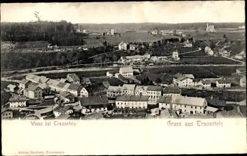 Ak Traunstein in Oberbayern, Stadtpanorama