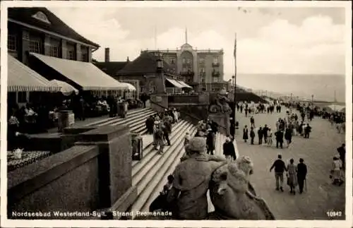 Ak Westerland auf Sylt, Strandpromenade