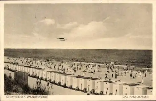 Ak Nordseebad Wangerooge in Ostfriesland, Familienbad, Flugzeug