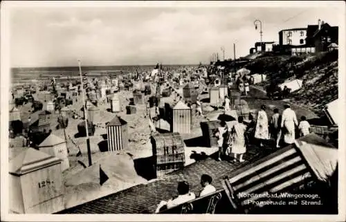 Ak Nordseebad Wangerooge in Ostfriesland, Promenade, Strand