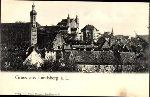 Ak Landsberg am Lech in Oberbayern, Teilansicht