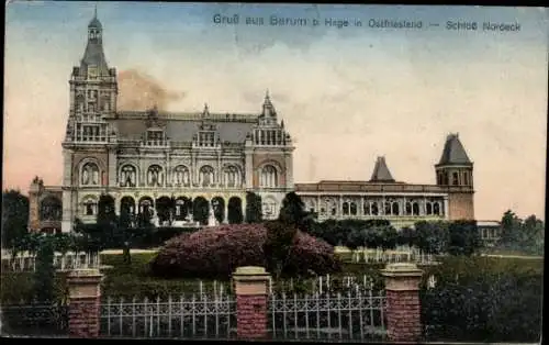 Ak Berum Hage in Ostfriesland, Blick auf das Schloss Nordeck, Fassade