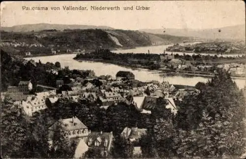 Ak Vallendar am Rhein, Panorama, Niederwerth, Urbar