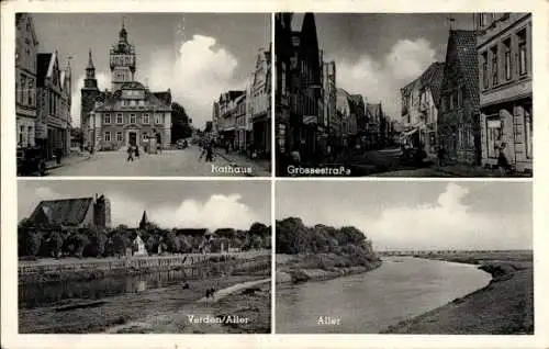 Ak Verden an der Aller, Rathaus, Grossestraße, Panorama