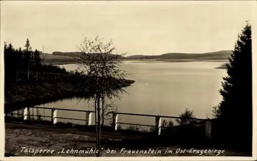 Ak Frauenstein im Erzgebirge, Talsperre Lehnmühle