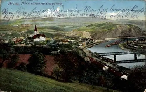 Ak Ústí nad Labem Aussig an der Elbe, Ferdinandshöhe mit Elbpanorama