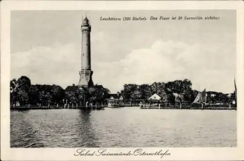 Ak Chorzelin Osternothafen Świnoujście Swinemünde Pommern, Leuchtturm