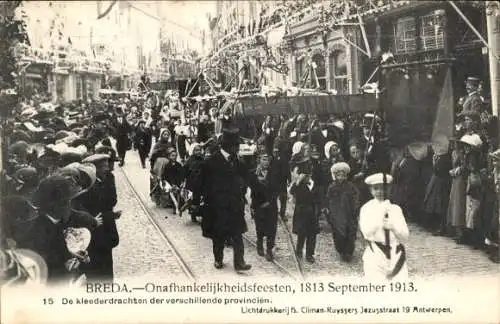 Ak Breda Nordbrabant Niederlande, Unabhängigkeitsfeierlichkeiten, 18. September 1913