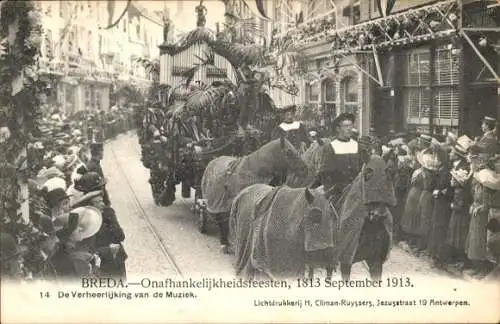 Ak Breda Nordbrabant Niederlande, Unabhängigkeitsfeierlichkeiten, 18. September 1913