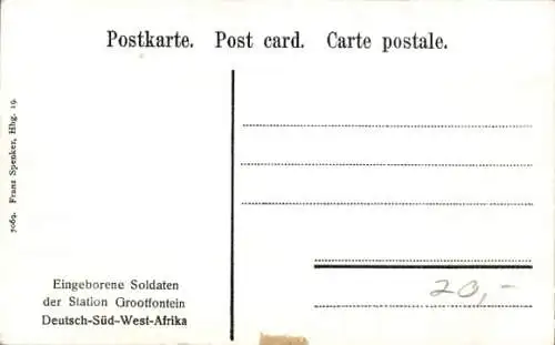 Ak Grootfontein Namibia, Deutsch Südwest Afrika, Eingeborene Soldaten