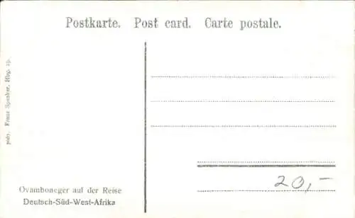 Ak Deutsch Südwest Afrika, Ovambo auf der Reise