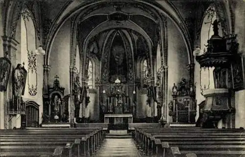 Ak Lieser an der Mosel, Katholische Kirche, Innenansicht