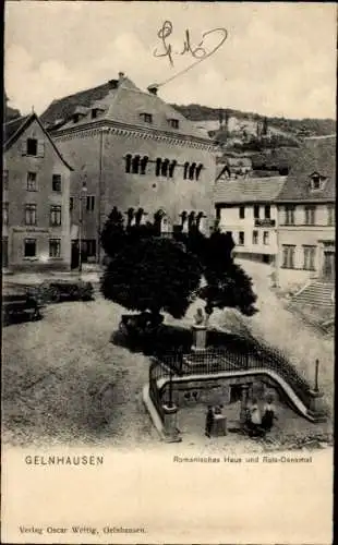 Ak Gelnhausen, Romanisches Haus, Reis Denkmal