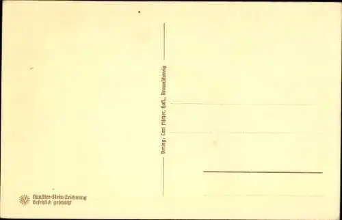 Steindruck Künstler Ak Braunschweig in Niedersachsen, Partie am Burggraben