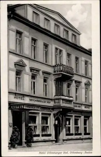 Ak Offenburg im Schwarzwald Ortenaukreis, Hotel Offenburger Hof, Straßenansicht, Eingang