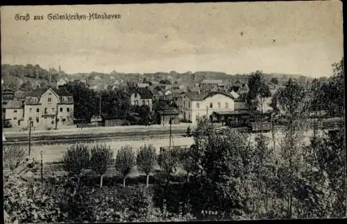 Ak Hünshoven Geilenkirchen in Nordrhein Westfalen, Bahnhof, Gleisseite, Gesamtansicht