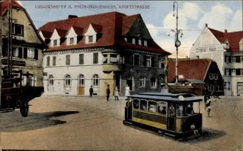 Ak Mundenheim Ludwigshafen am Rhein, Hauptstadt, Straßenbahn